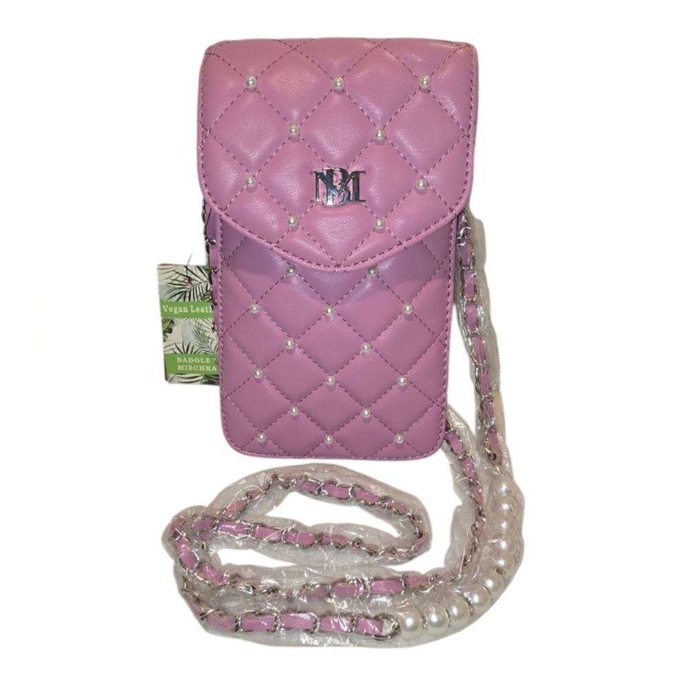 Badgley Mischka Pink Quilted Crossbody Bag